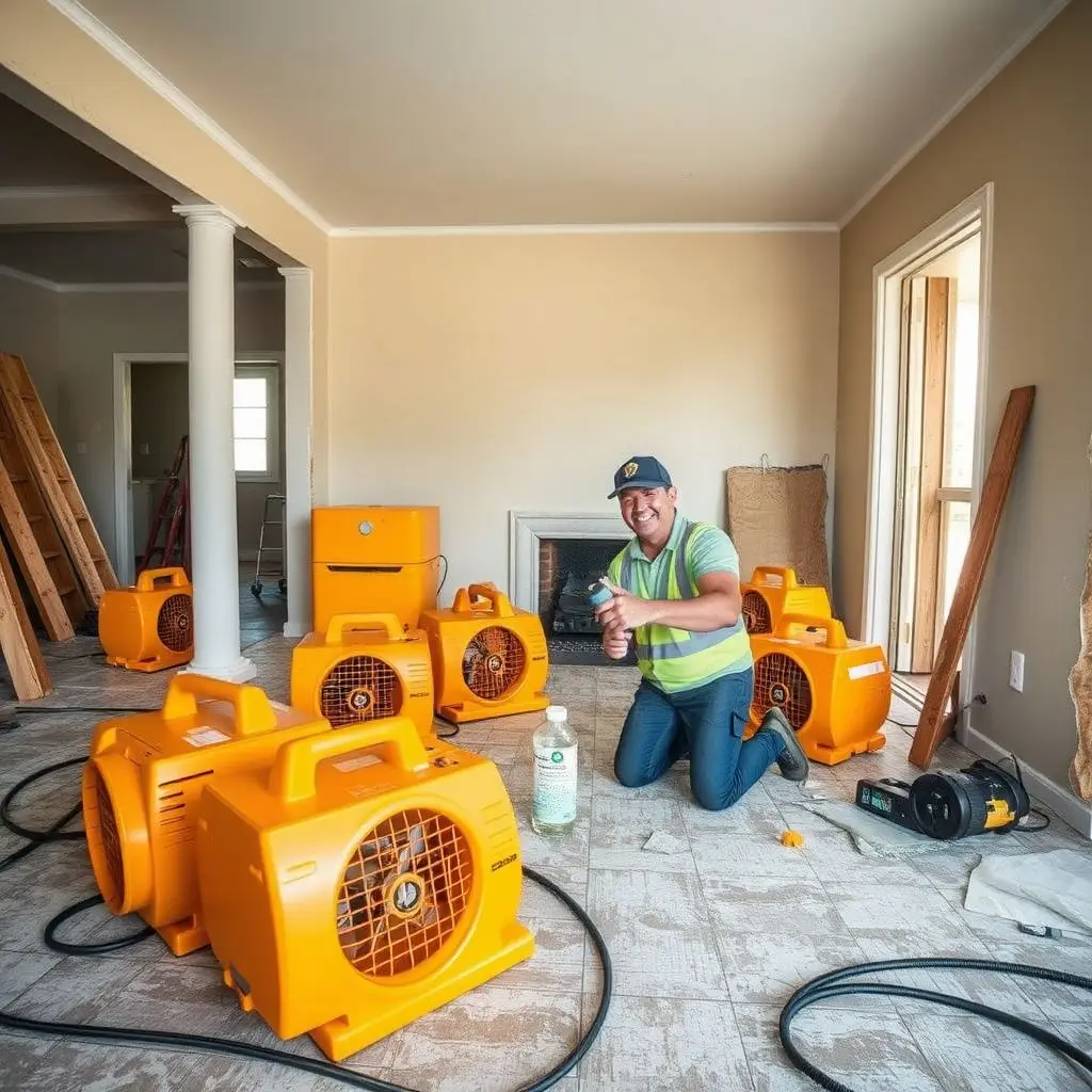 A technician using a moisture meter to check for hidden water damage behind a wall in a Wahiawa residence.